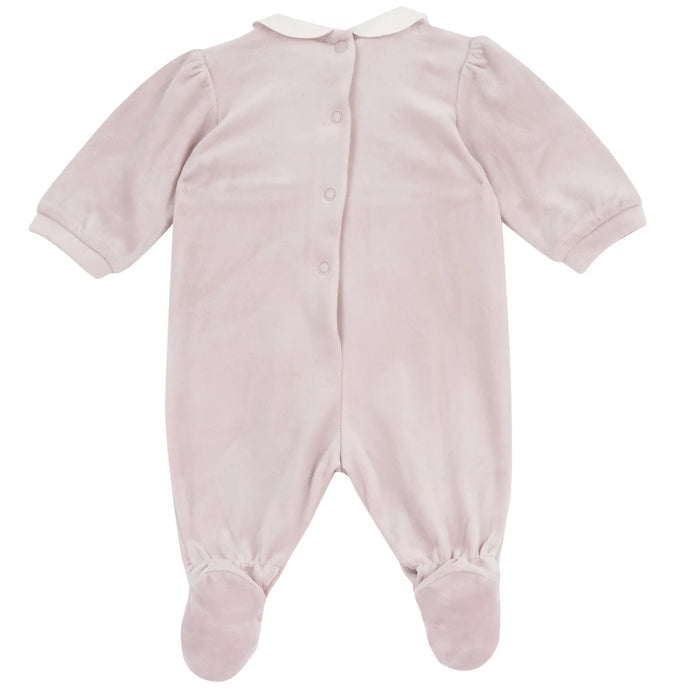 Girls Medium Pink Embellished Leg Opening Babysuit