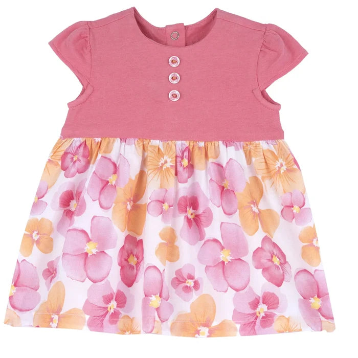 Girls Medium Pink Floral Printed Dress