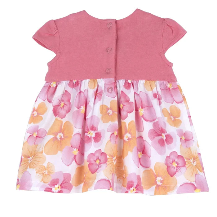 Girls Medium Pink Floral Printed Dress