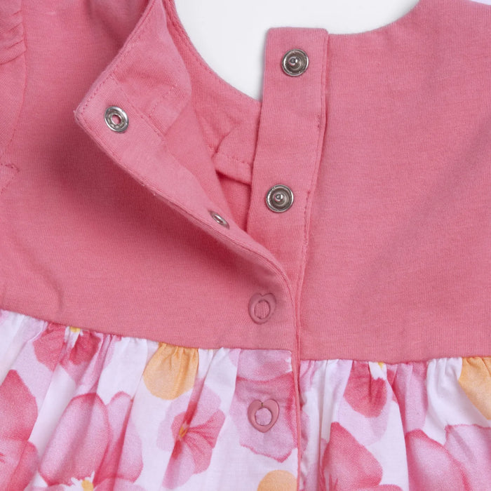 Girls Medium Pink Floral Printed Dress