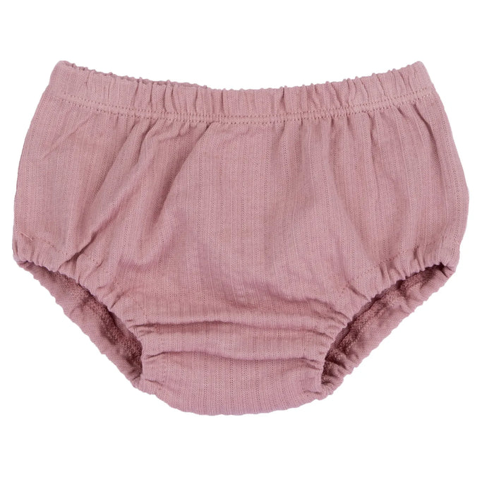 Girls Medium Pink Self Design Dress with Panties
