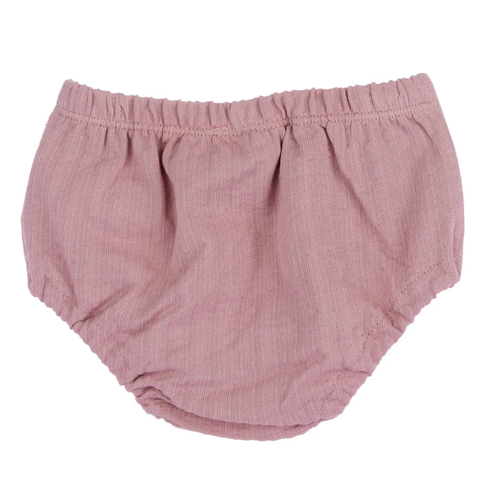 Girls Medium Pink Self Design Dress with Panties
