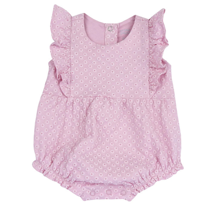 Girls Medium Pink Self Design Romper