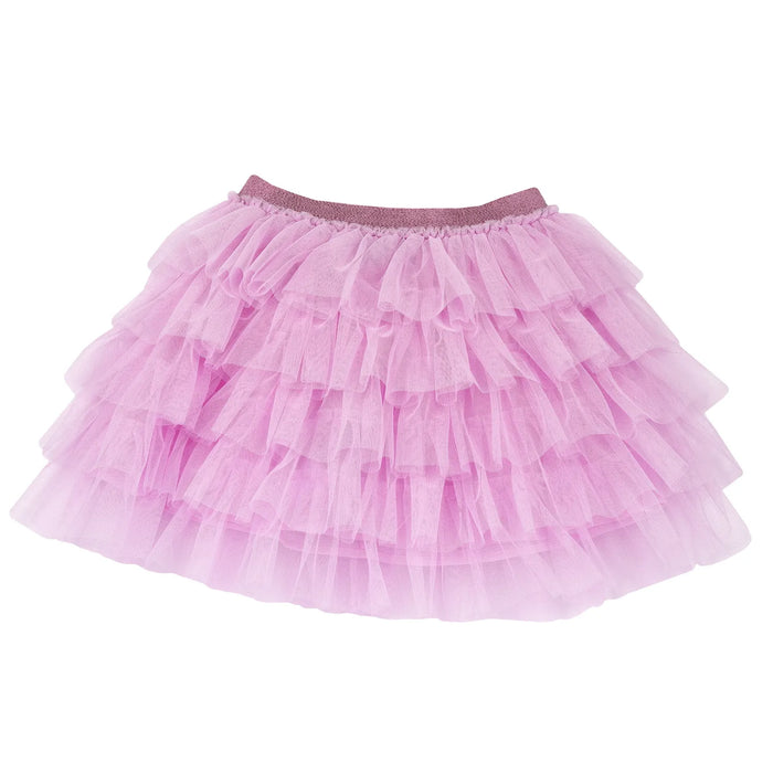 Girls Medium Pink Self Design Skirt