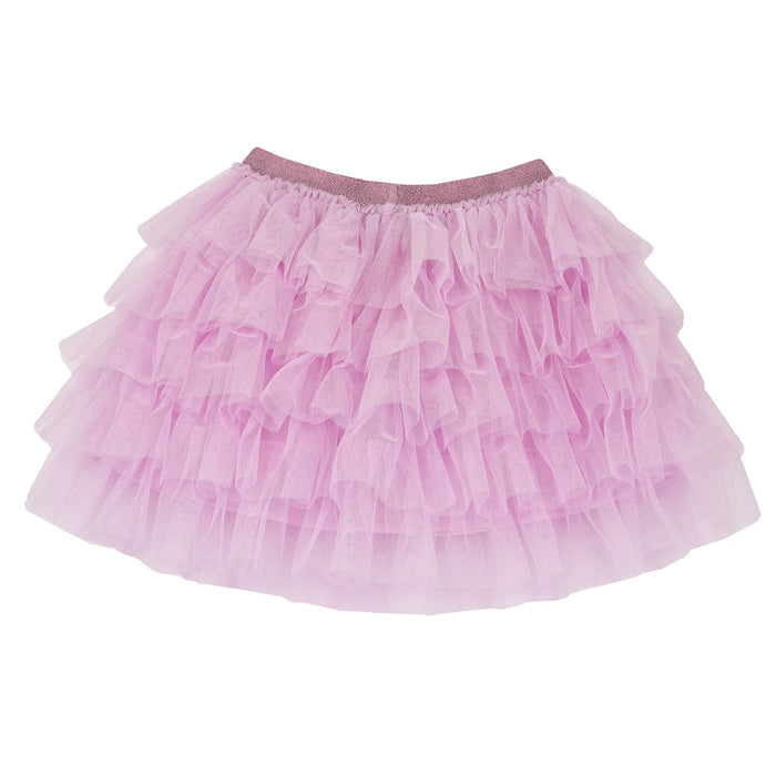 Girls Medium Pink Self Design Skirt