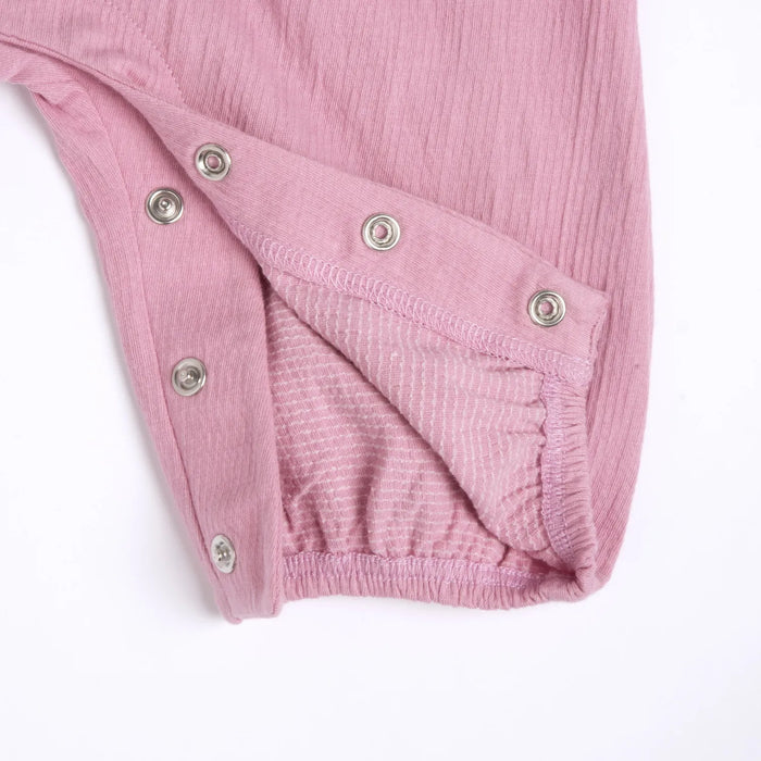 Girls Medium Pink Solid Long Dungaree