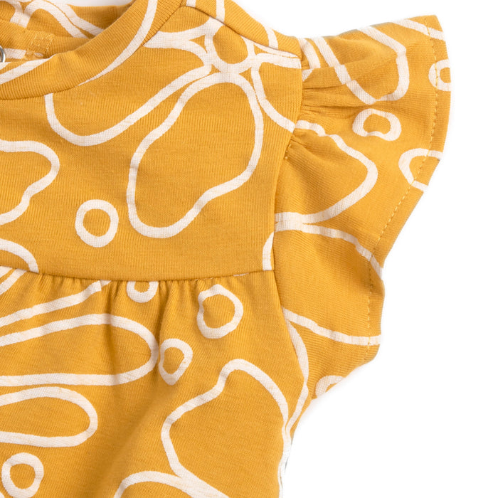 Girls Medium Yellow Floral Printed Dress