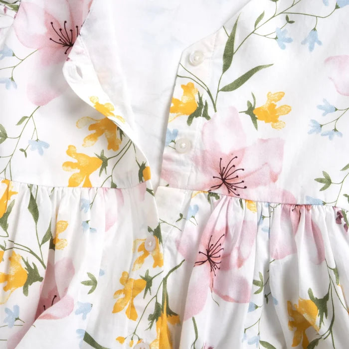 Girls Multicolor Floral Printed Dress