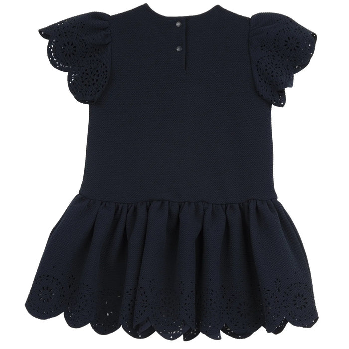 Girls Navy Blue Embellished Dress