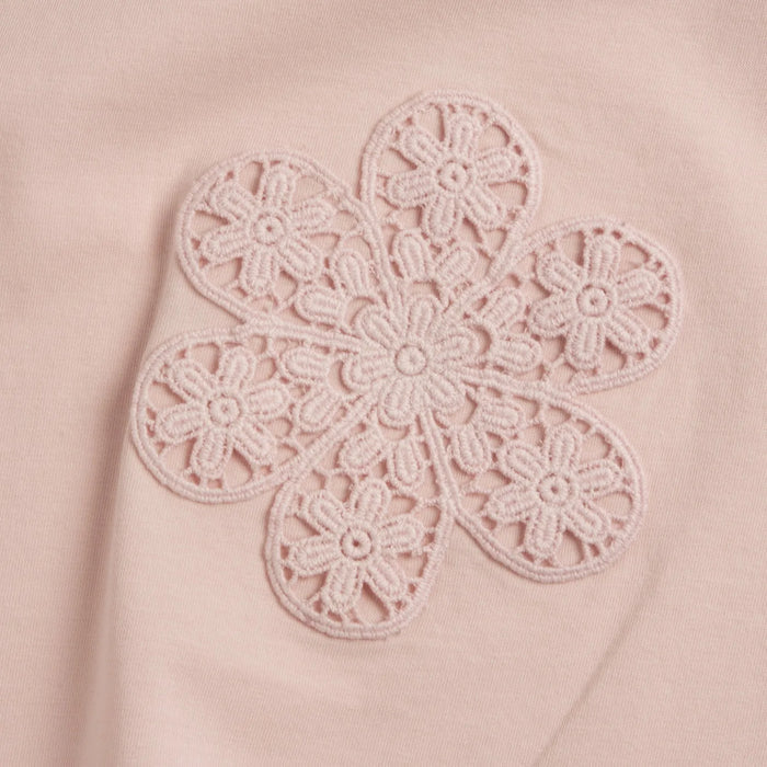 Girls Pink Embroidered T-shirt
