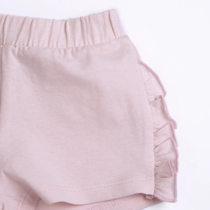Girls Pink Self Design Shorts
