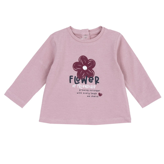 Girls Printed Long Sleeve Knitted T-shirt