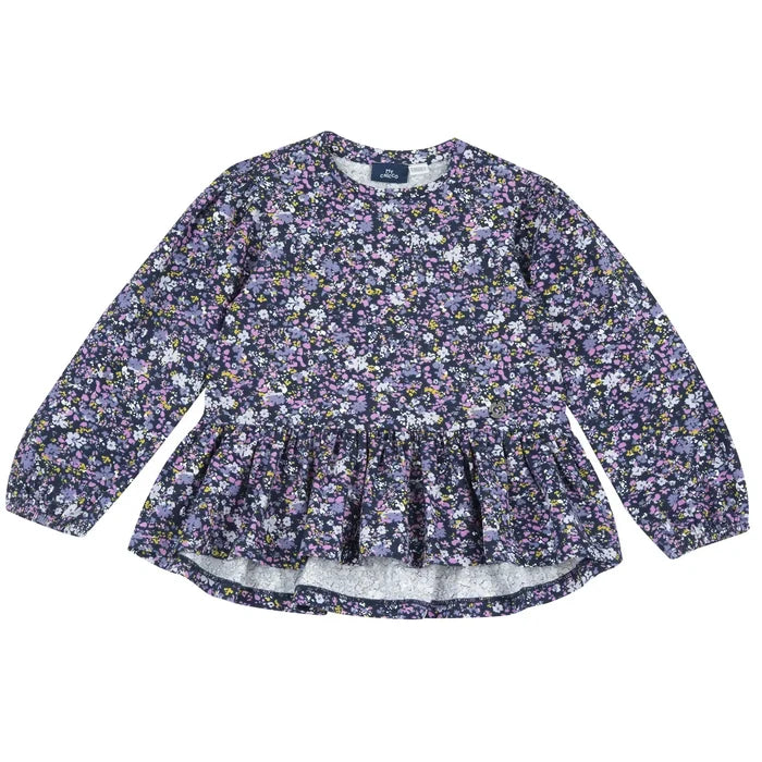 Girls Purple Printed Long Sleeve Top