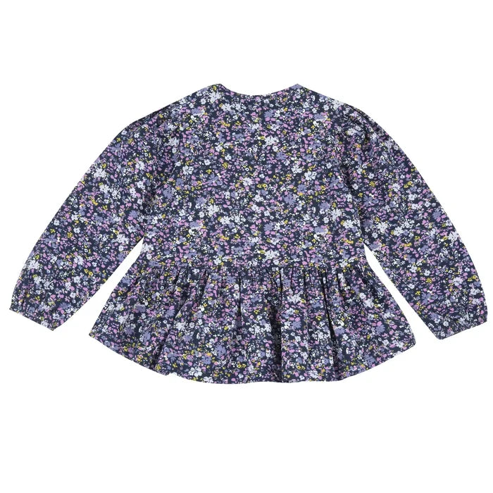 Girls Purple Printed Long Sleeve Top