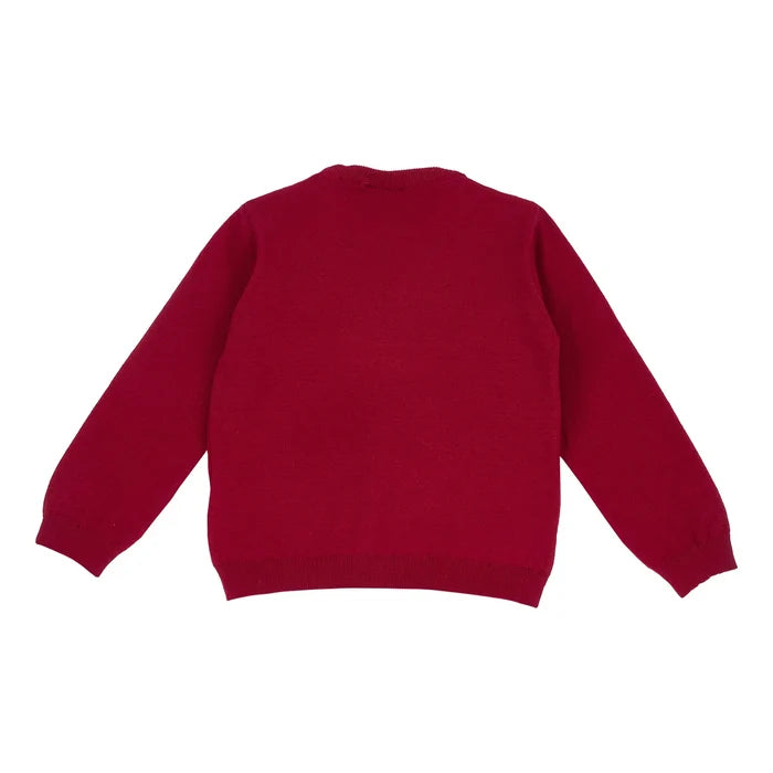 Girls Red Printed Pullover