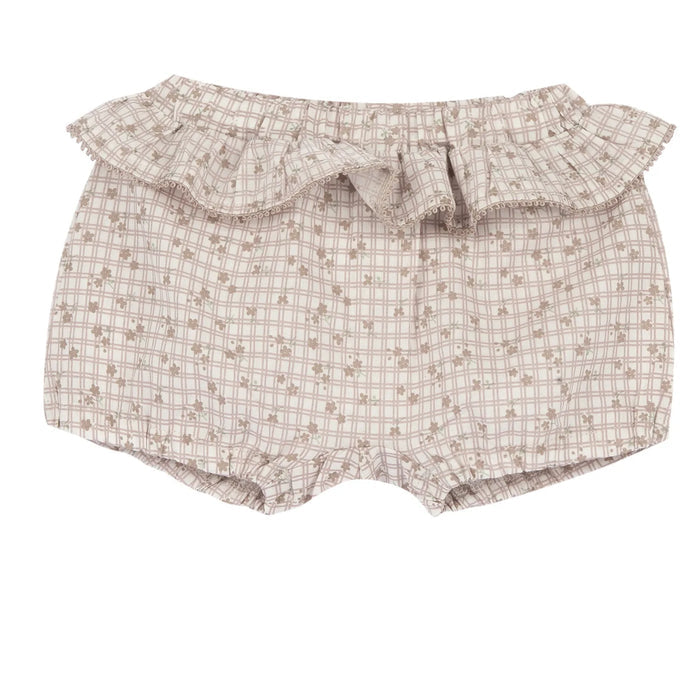 Girls White and Beige Embroidered T-Shirt with Shorts
