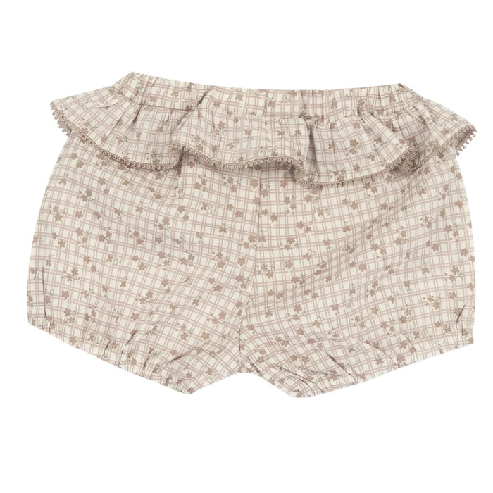 Girls White and Beige Embroidered T-Shirt with Shorts