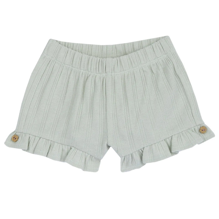 Girls White and Green Embroidered T-Shirt with Shorts