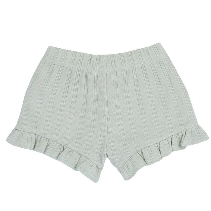 Girls White and Green Embroidered T-Shirt with Shorts
