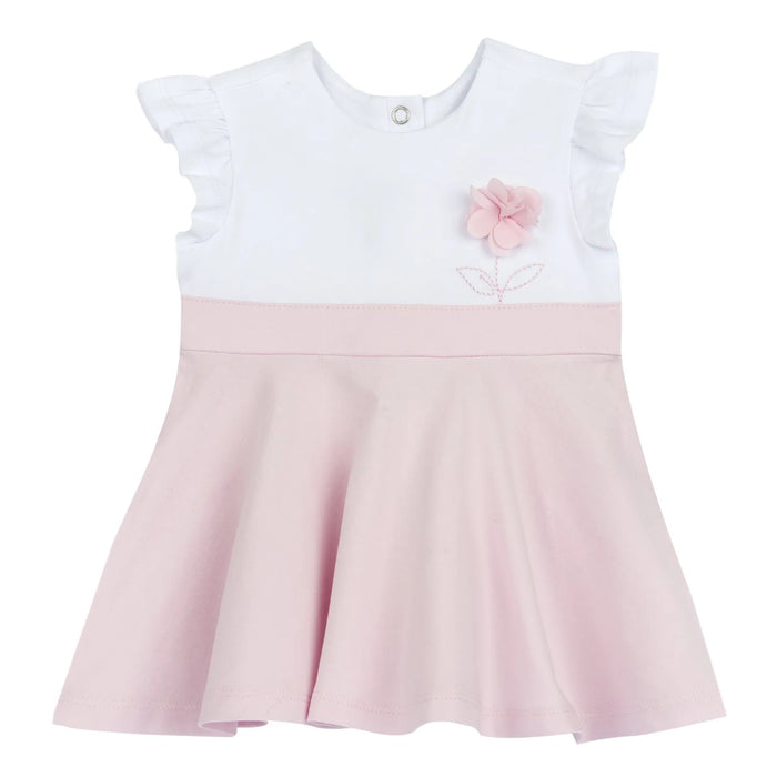 Girls White and Pink Embellished Dress