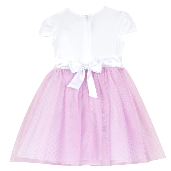 Girls White and Pink Embellished Dress