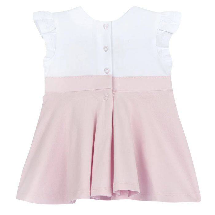 Girls White and Pink Embellished Dress