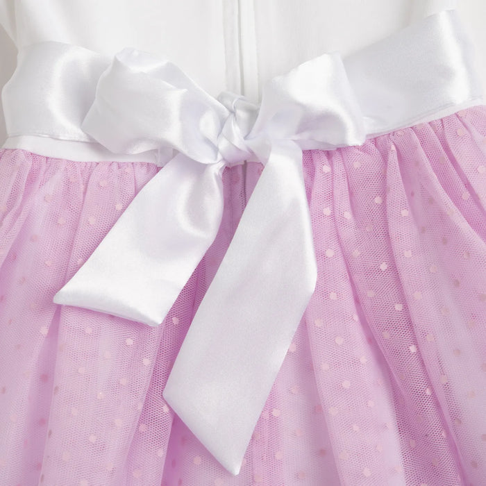Girls White and Pink Embellished Dress