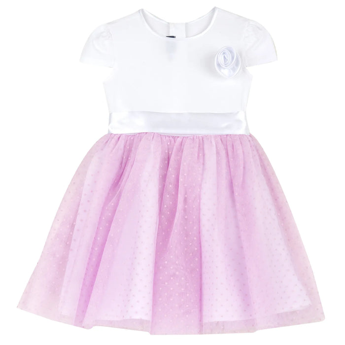 Girls White and Pink Embellished Dress