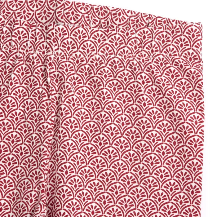Girls White and Red Printed Leggings