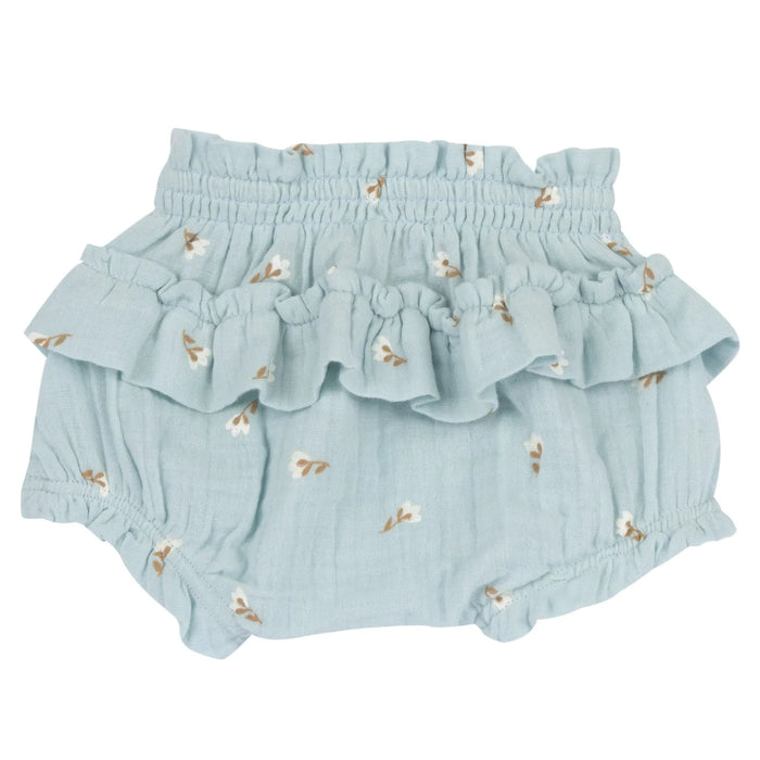 Girls White and Sea Green Embroidered T-Shirt with Shorts