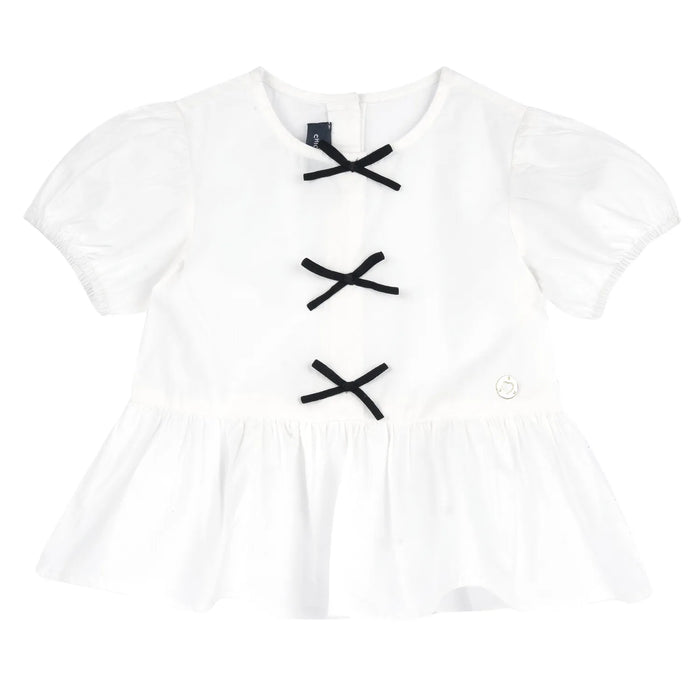 Girls White Embellished Dress