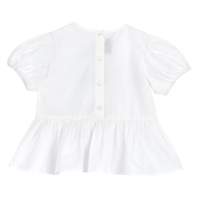 Girls White Embellished Dress