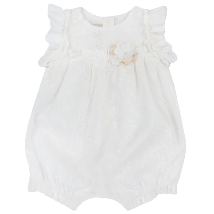 Girls White Embellished Romper