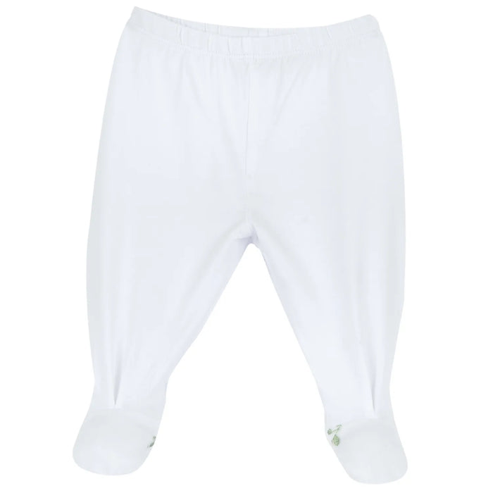 Girls White Embroidered Smock with Leggings