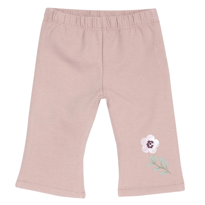 Girls White & Pink Floral Printed Sweatshirt with Long Trouser
