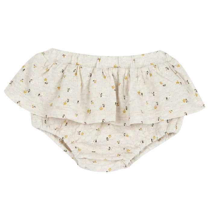 Girls Yellow Self Design Top with Shorts