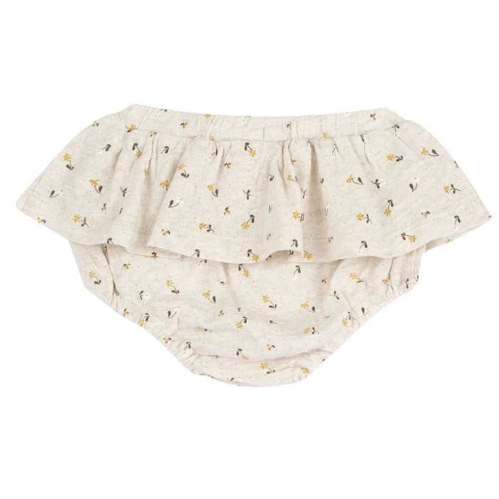 Girls Yellow Self Design Top with Shorts