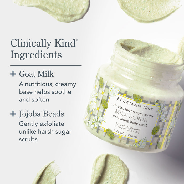 Glacial Mint & Eucalyptus Milk Scrub Oat & Goat Milk Exfoliating Body Polish