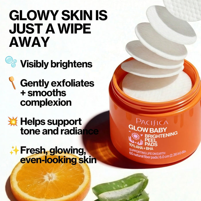 Glow Baby Brightening Peel Pads 10% AHA + BHA - Pacifica
