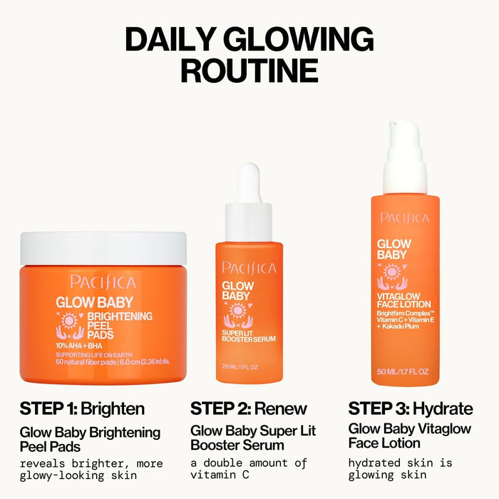 Glow Baby Brightening Peel Pads 10% AHA + BHA - Pacifica
