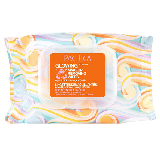Glowing Glycolic Acid, Orange & Vanilla Makeup Removing Wipes - Pacifica
