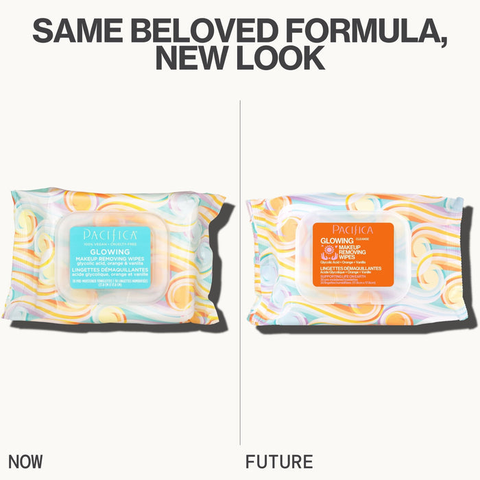 Glowing Glycolic Acid, Orange & Vanilla Makeup Removing Wipes - Pacifica