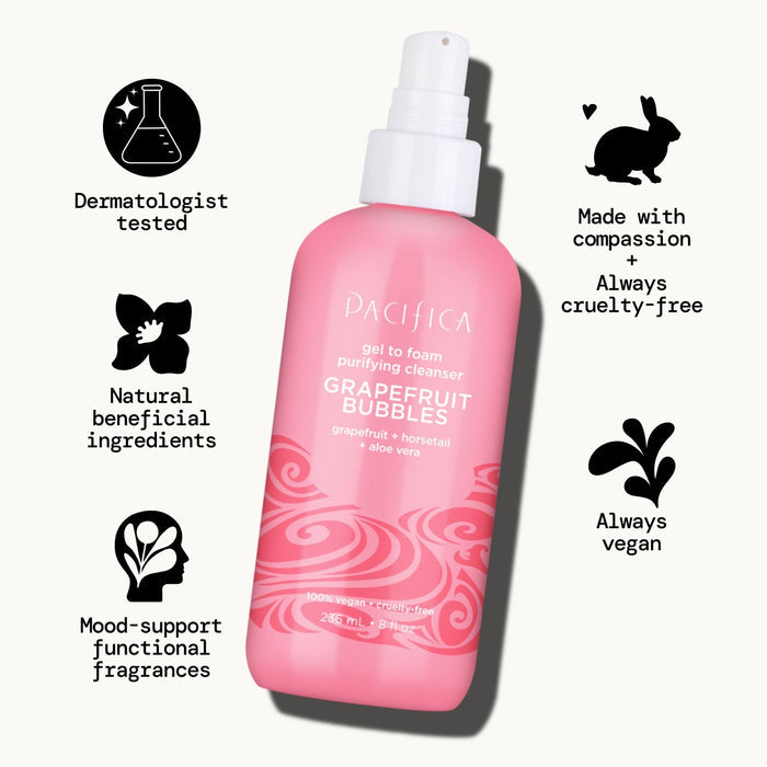 Grapefruit Bubbles Gel to Foam Purifying Cleanser - Pacifica