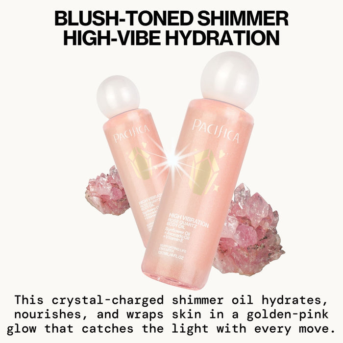 High Vibration Rose Quartz Body Oil - Pacifica
