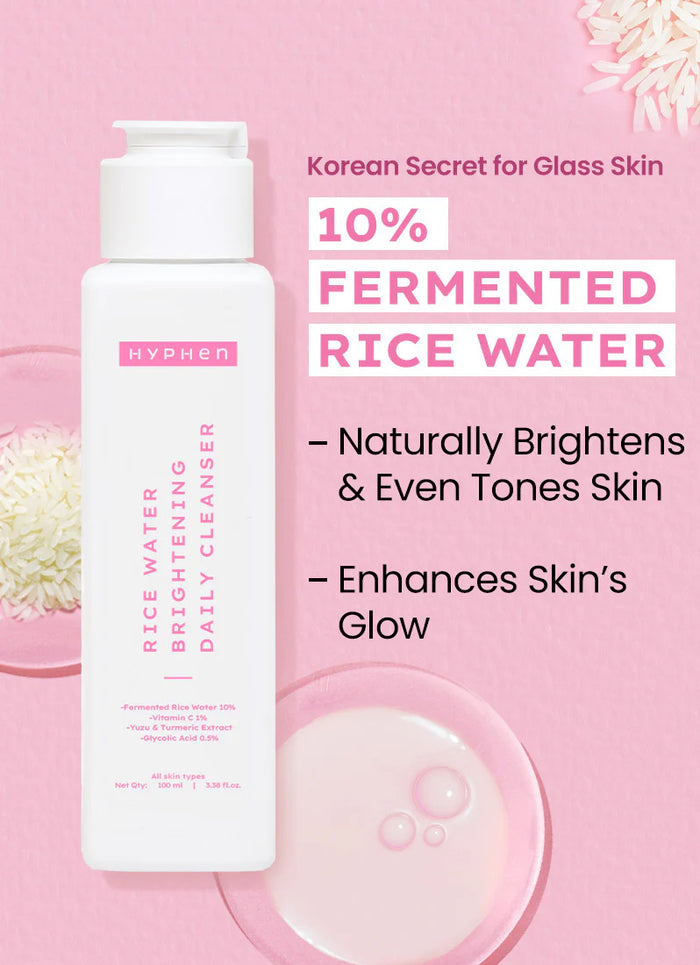 Hyphen Hydration Duo: 2% Cica Exosomes Hydra Balance Oil - Free Moisturizer & Rice Water Brightening Cleanser - back-of-pa...