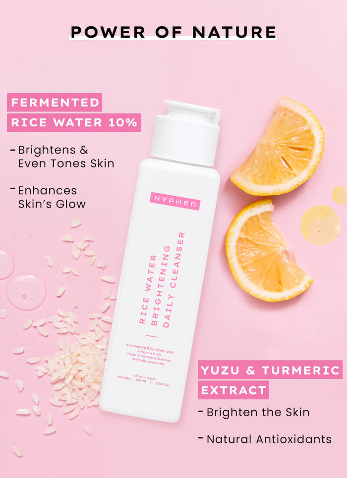 Hyphen Hydration Duo: 2% Cica Exosomes Hydra Balance Oil - Free Moisturizer & Rice Water Brightening Cleanser - clinical r...