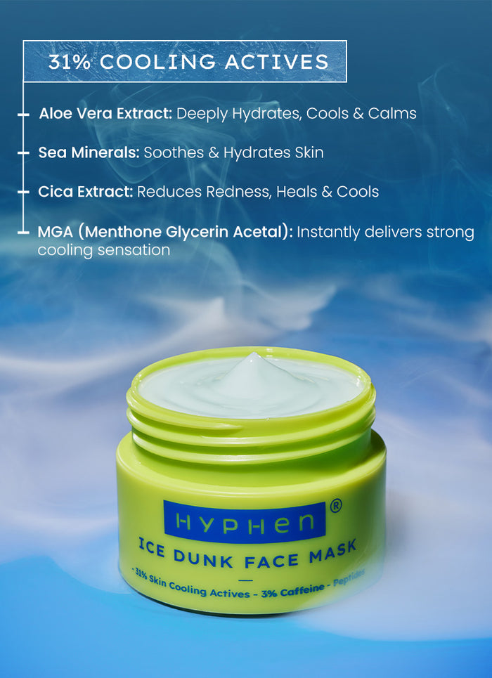 Hyphen ICE Dunk Cooling Face Mask 31% Cooling Actives - texture and finish demo