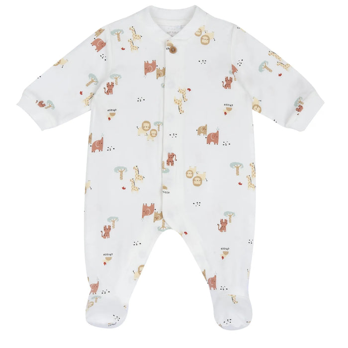 Infants Animal Printed Front Opening Babysuit