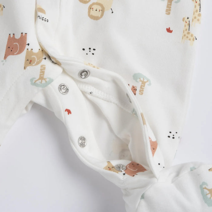 Infants Animal Printed Front Opening Babysuit