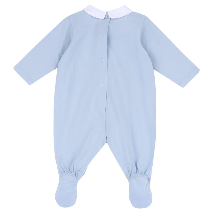 Infants Light Blue Embellished Leg Opening Babysuit
